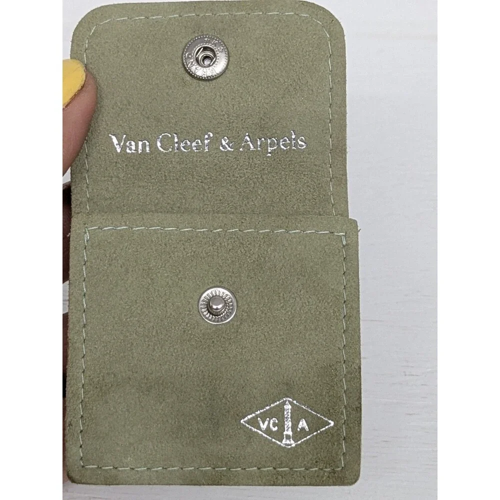 Authentic VAN CLEEF & ARPELS VCA Green Suede Style Jewelry Travel Pouch Bag